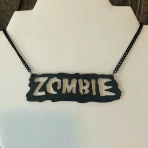 ZOMBIE 🧟‍♀️ Fun Funny Halloween Goth Horror Fan Necklace NWT